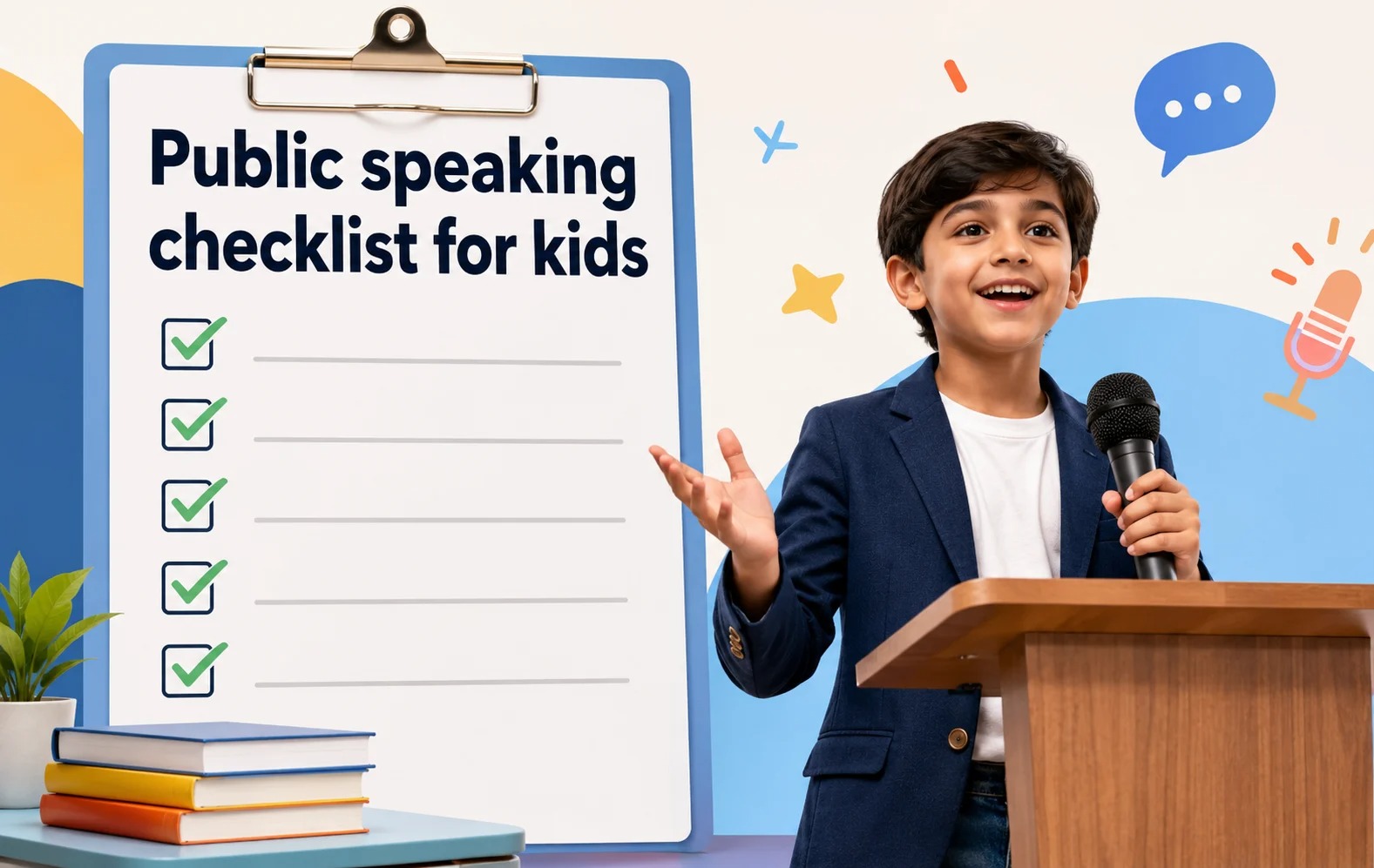 Public speaking checklist for kids to build confidence and improve speaking skills