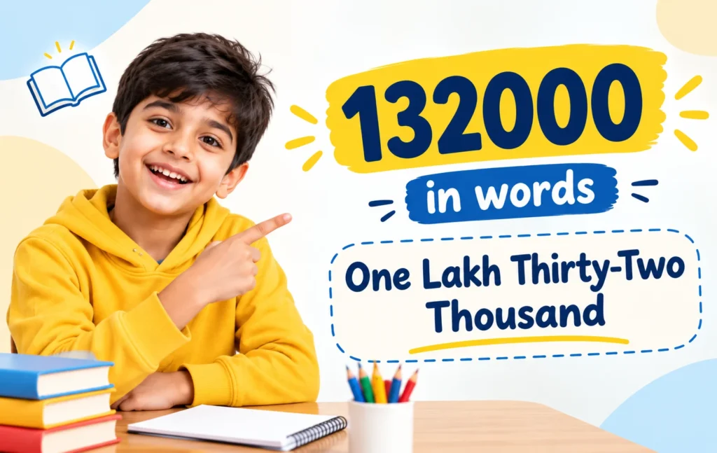 132000 in Words: Spelling, Place Value Chart