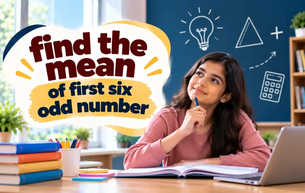 Find the mean of the first six odd numbers with a simple maths explanation.