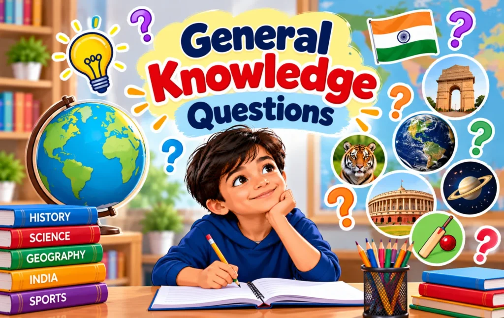 100 Easy General Knowledge Questions and Answers for Kids (Simple GK Quiz)