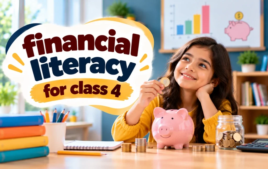 Financial literacy for Class 4 students learning about saving money and managing finances.